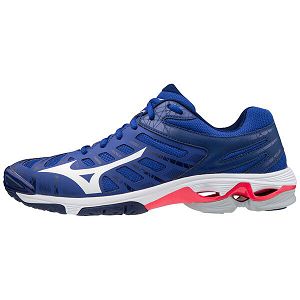 Tenis Para Voleibol Mizuno Wave Voltage Mujer Blancos/Azules/Rosas | Mexico-458967